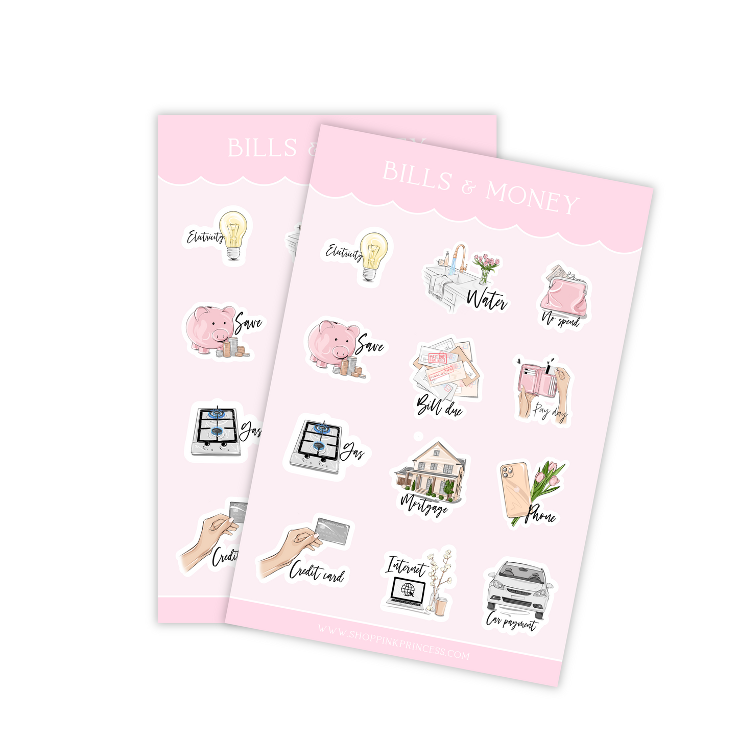 BILLS & MONEY DECO STICKER SHEET