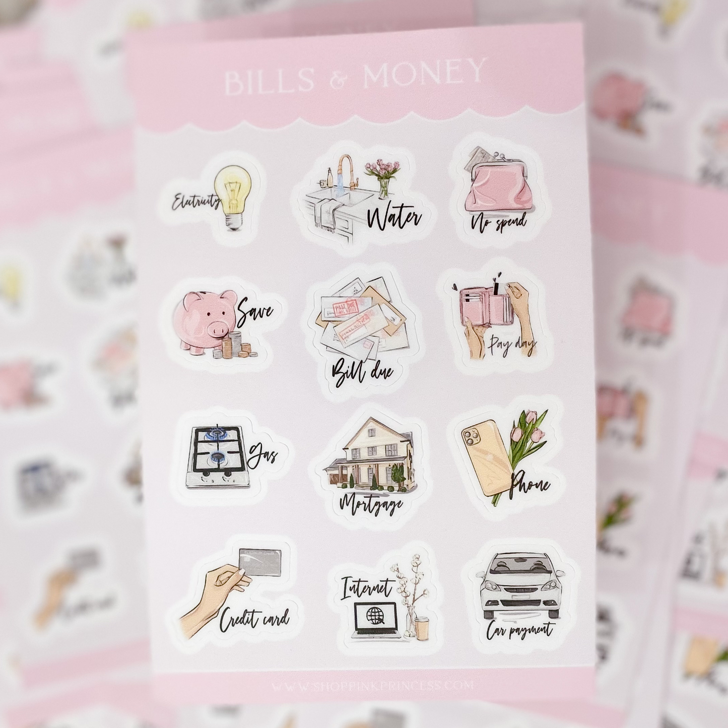 BILLS & MONEY DECO STICKER SHEET