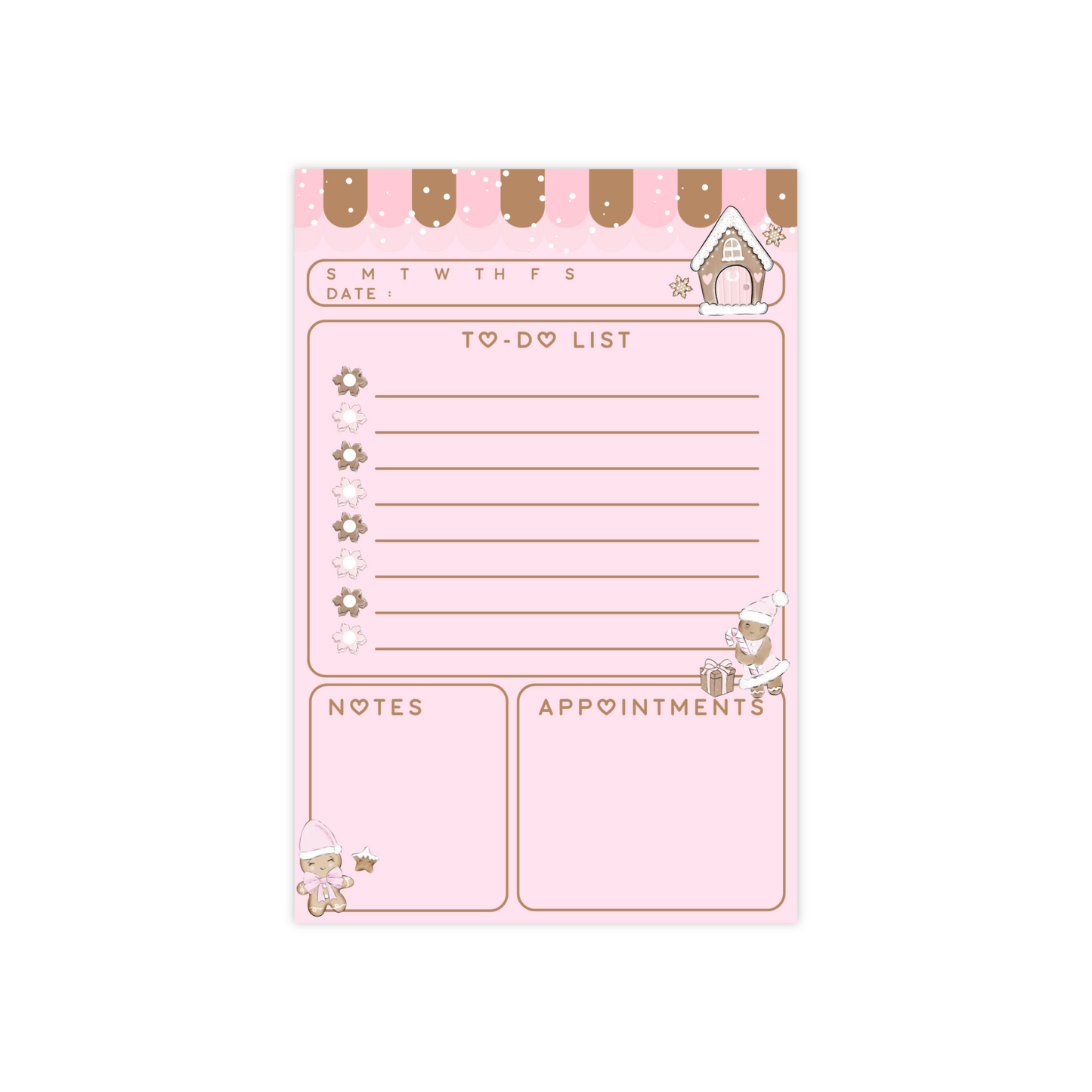 GINGERBREAD WISHES TO-DO LIST NOTEPAD