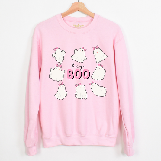 HEY BOO! GIRLY GHOSTIE CREW SWEATSHIRT