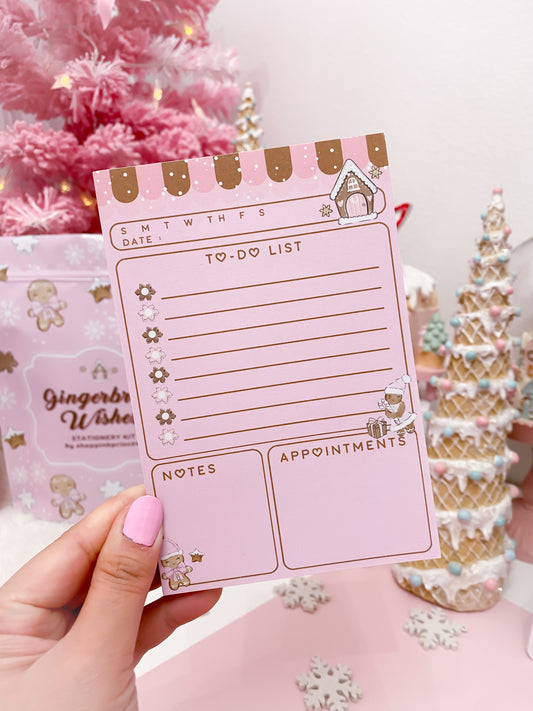 GINGERBREAD WISHES TO-DO LIST NOTEPAD