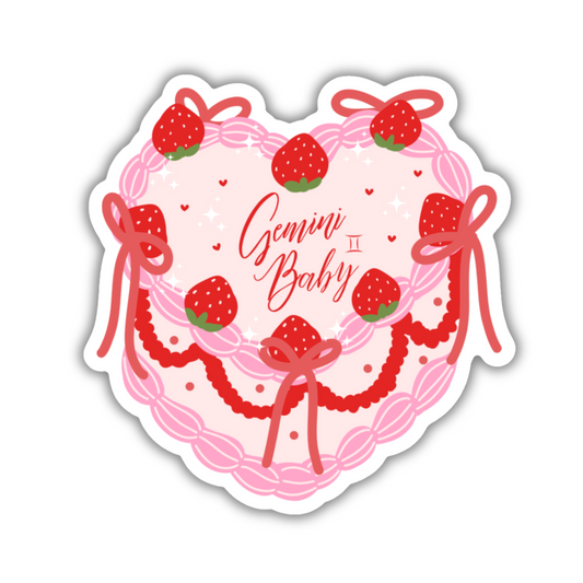 GEMINI BIRTHDAY CAKE DIE-CUT STICKER