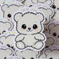 "TAKE CARE" WHITE BEAR DIE-CUT STICKER