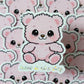 "HAVE A NICE DAY" PINK BEAR DIE-CUT STICKER