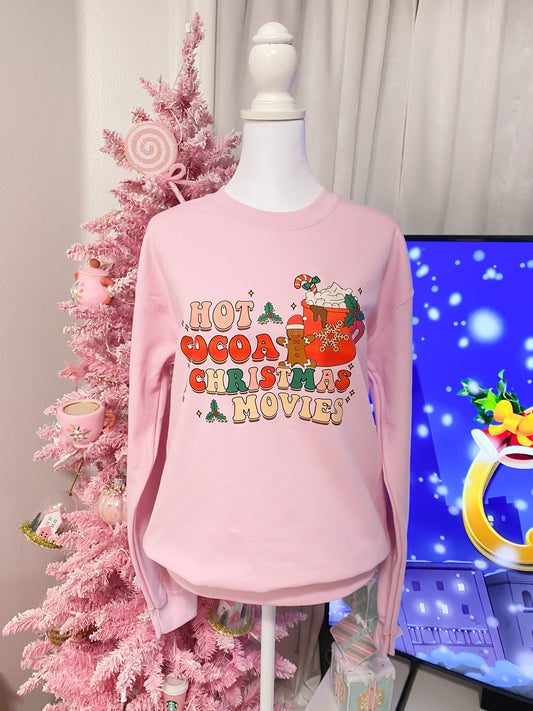 HOT COCOA & CHRISTMAS MOVIES CREWNECK SWEATSHIRT