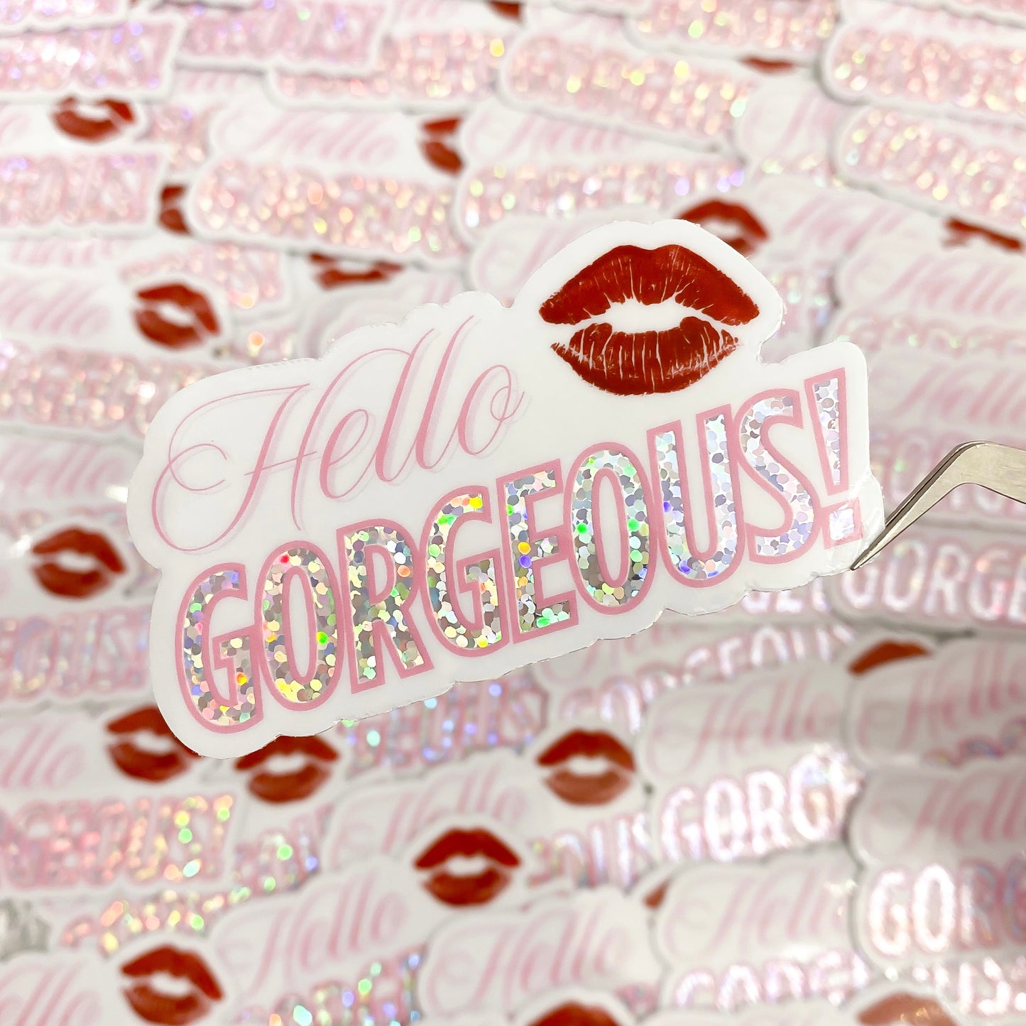 "HELLO GORGEOUS!" DIE-CUT STICKER