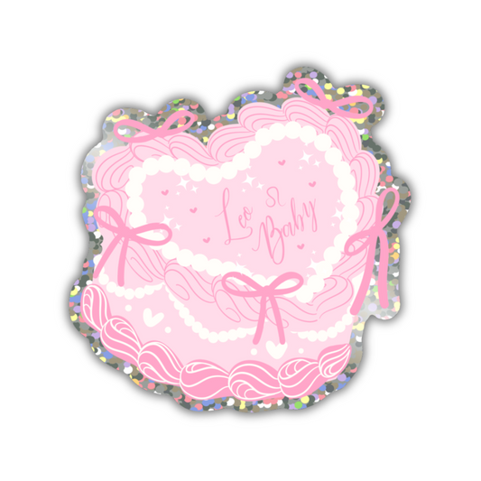 LEO BIRTHDAY CAKE DIE-CUT STICKER