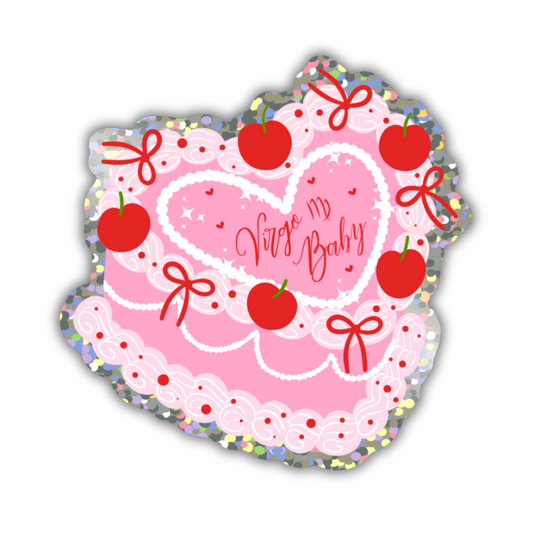 VIRGO BIRTHDAY CAKE DIE-CUT STICKER