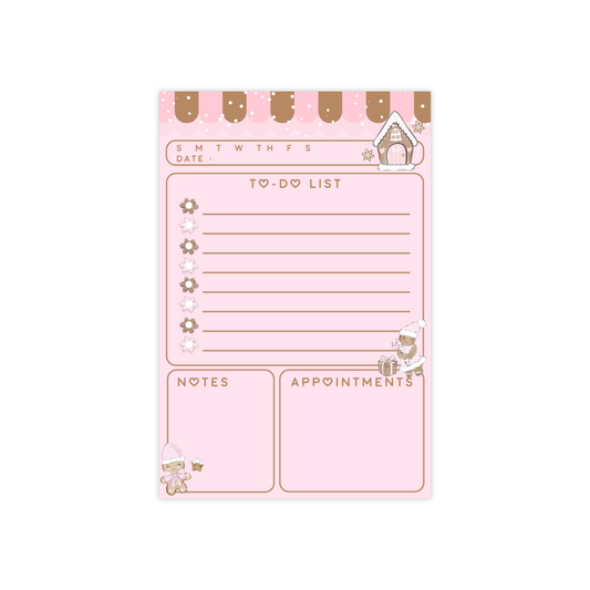 GINGERBREAD WISHES TO-DO LIST NOTEPAD